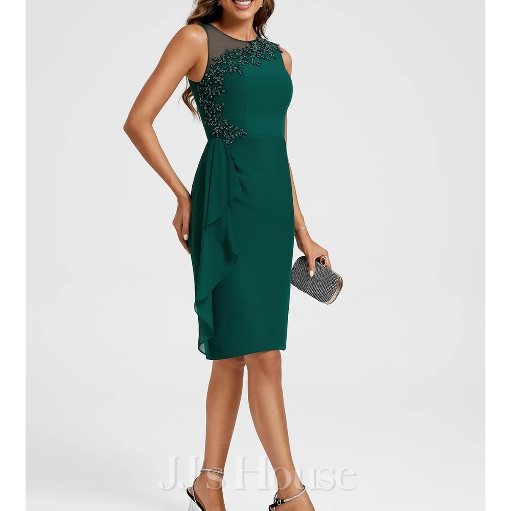 Elegant Green Sleeveless Dress